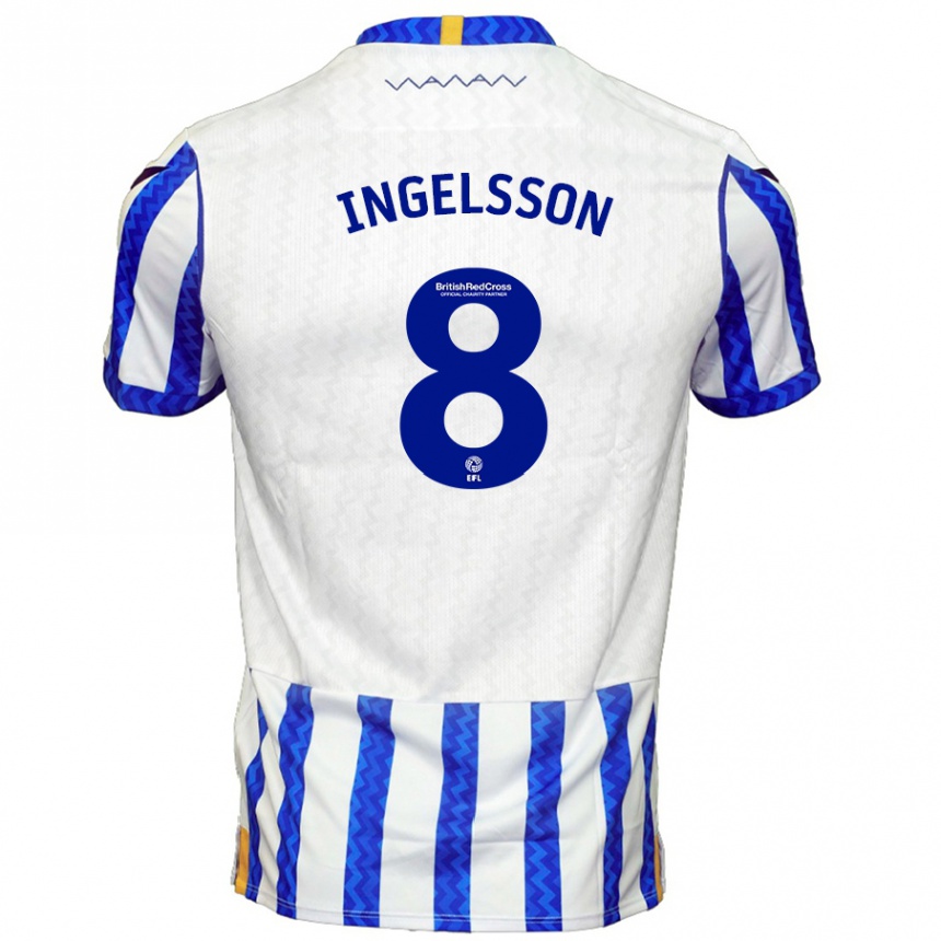 Kids Football Svante Ingelsson #8 Blue White Home Jersey 2024/25 T-Shirt Uk