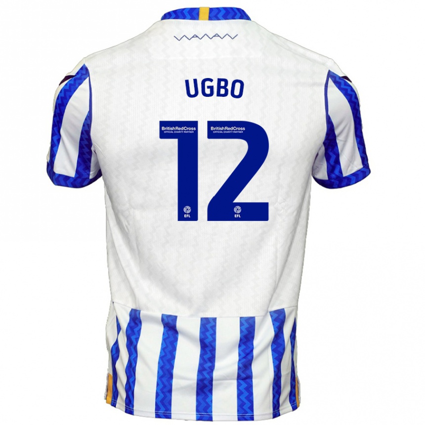 Kids Football Iké Ugbo #12 Blue White Home Jersey 2024/25 T-Shirt Uk