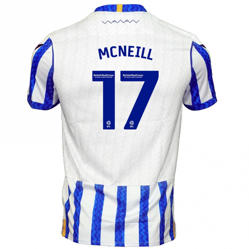 Kids Football Charlie Mcneill #17 Blue White Home Jersey 2024/25 T-Shirt Uk