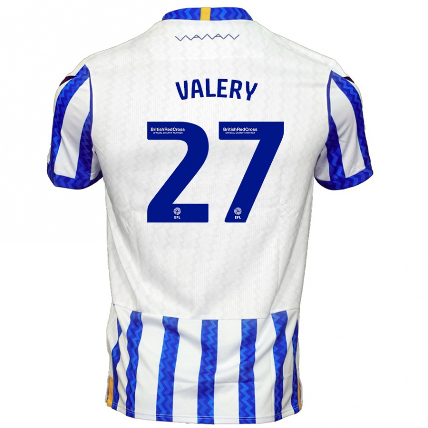 Kids Football Yan Valery #27 Blue White Home Jersey 2024/25 T-Shirt Uk