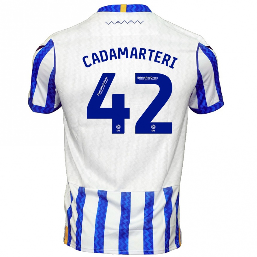 Kids Football Bailey Cadamarteri #42 Blue White Home Jersey 2024/25 T-Shirt Uk