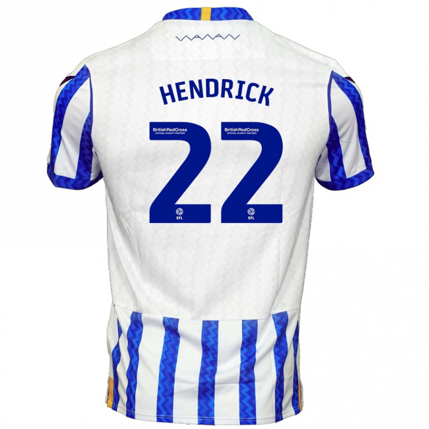 Kids Football Jeff Hendrick #22 Blue White Home Jersey 2024/25 T-Shirt Uk