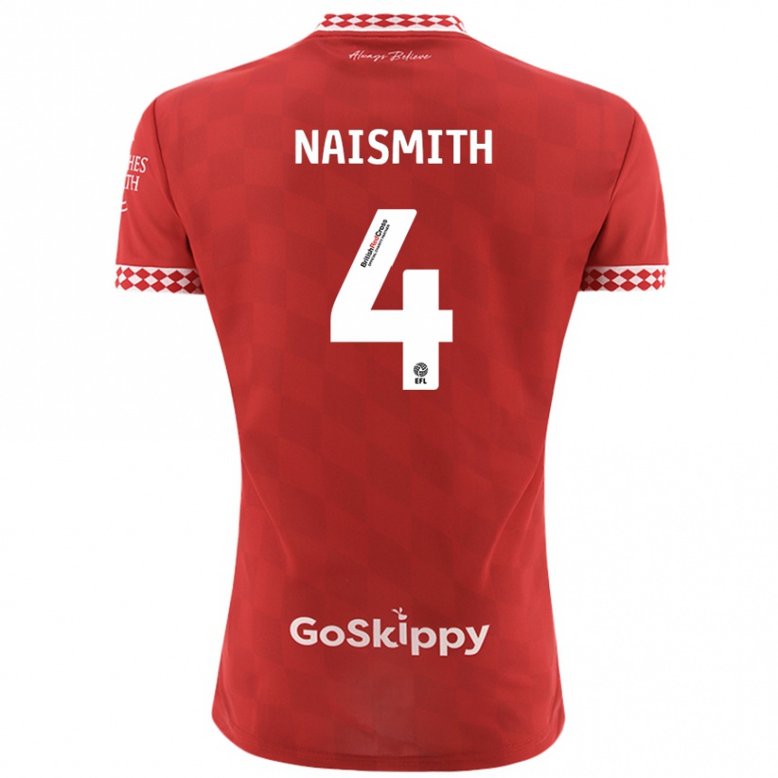 Kids Football Kal Naismith #4 Red Home Jersey 2024/25 T-Shirt Uk