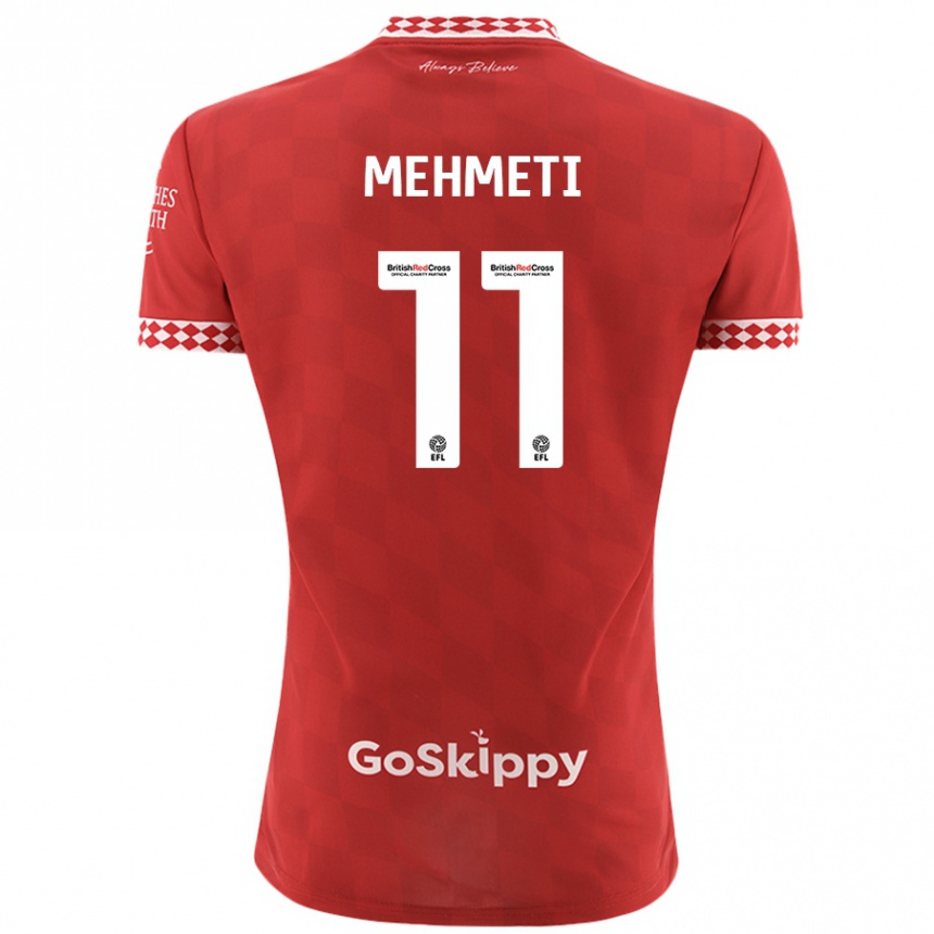 Kids Football Anis Mehmeti #11 Red Home Jersey 2024/25 T-Shirt Uk