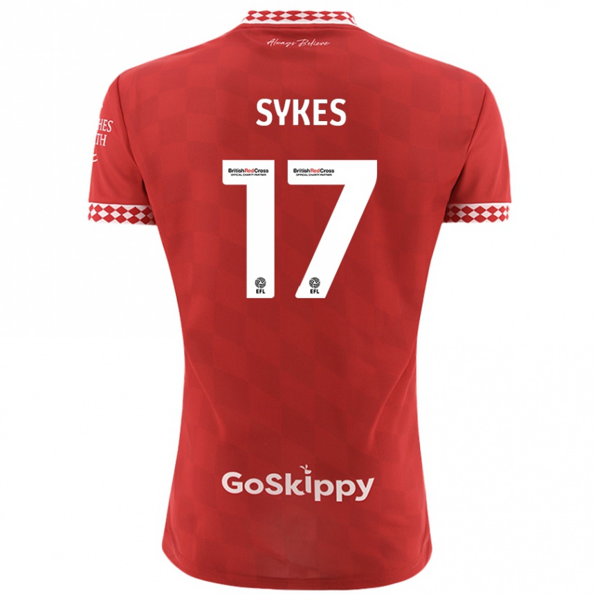 Kids Football Mark Sykes #17 Red Home Jersey 2024/25 T-Shirt Uk