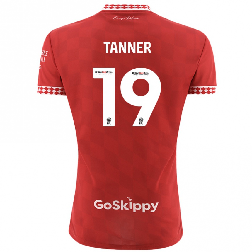 Kids Football George Tanner #19 Red Home Jersey 2024/25 T-Shirt Uk