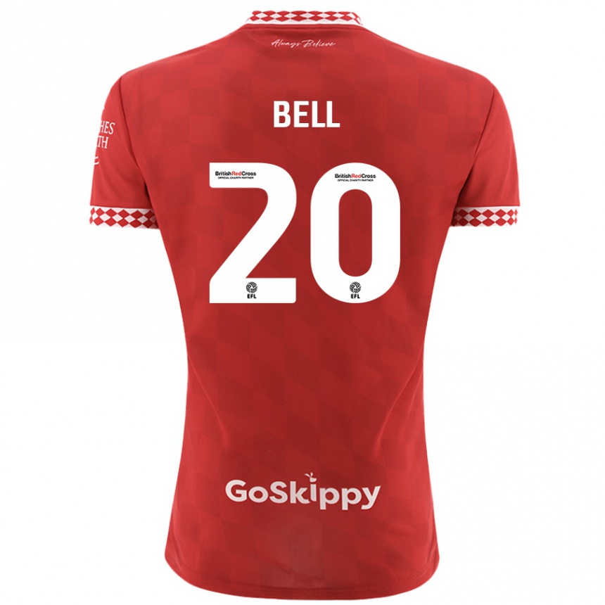 Kids Football Sam Bell #20 Red Home Jersey 2024/25 T-Shirt Uk