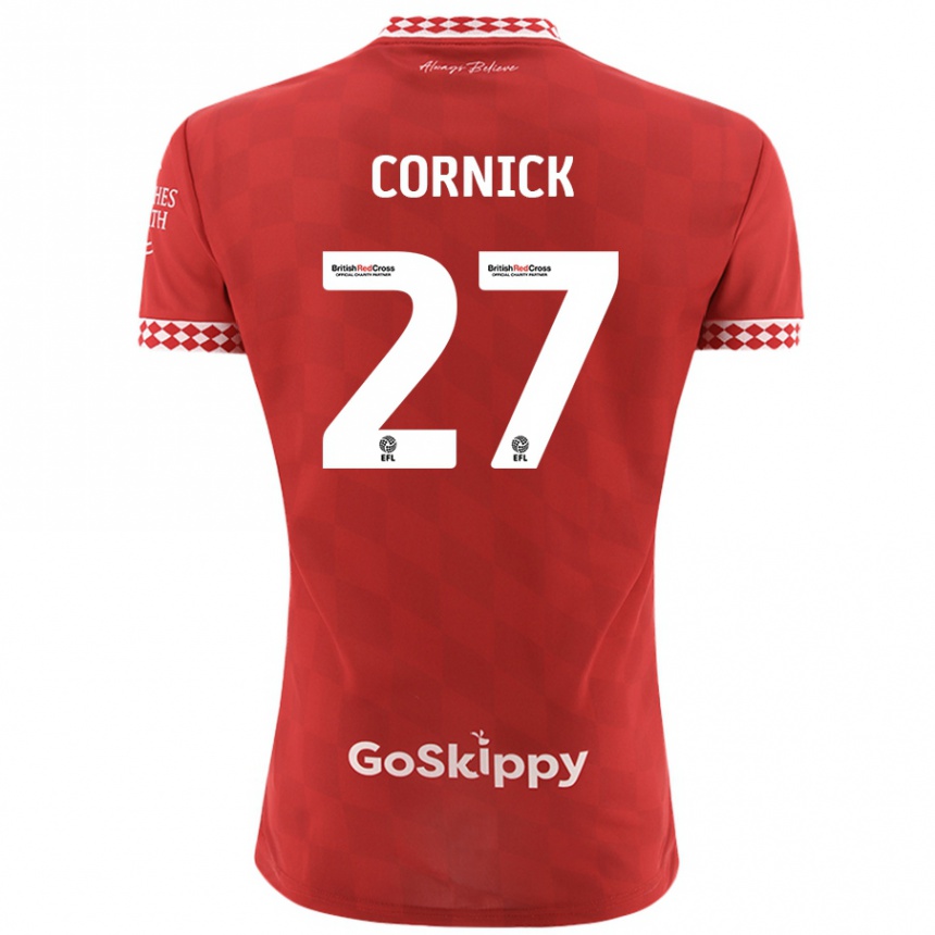 Kids Football Harry Cornick #27 Red Home Jersey 2024/25 T-Shirt Uk