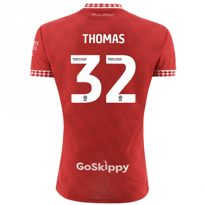 Kids Football Lewis Thomas #32 Red Home Jersey 2024/25 T-Shirt Uk