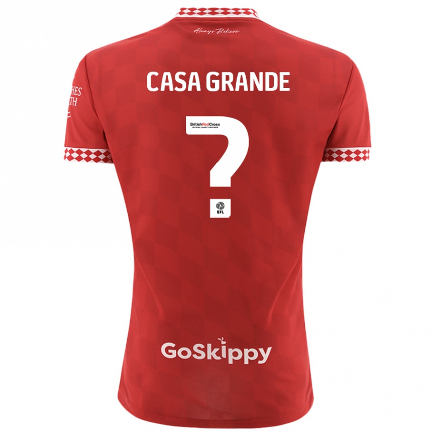 Kids Football Josey Casa-Grande #0 Red Home Jersey 2024/25 T-Shirt Uk