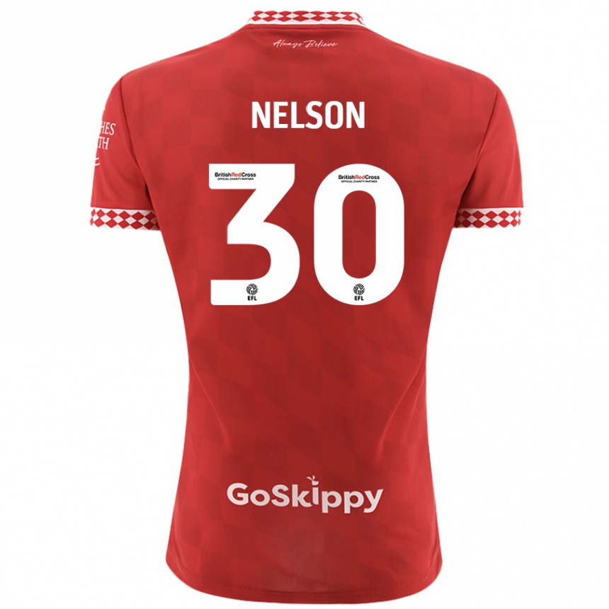 Kids Football Raekwon Nelson #30 Red Home Jersey 2024/25 T-Shirt Uk