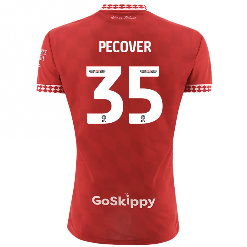 Kids Football Leo Pecover #35 Red Home Jersey 2024/25 T-Shirt Uk