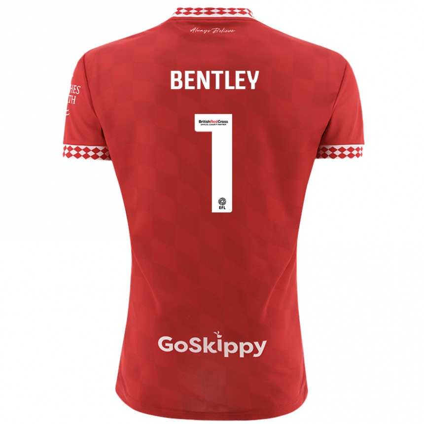 Kids Football Fran Bentley #1 Red Home Jersey 2024/25 T-Shirt Uk