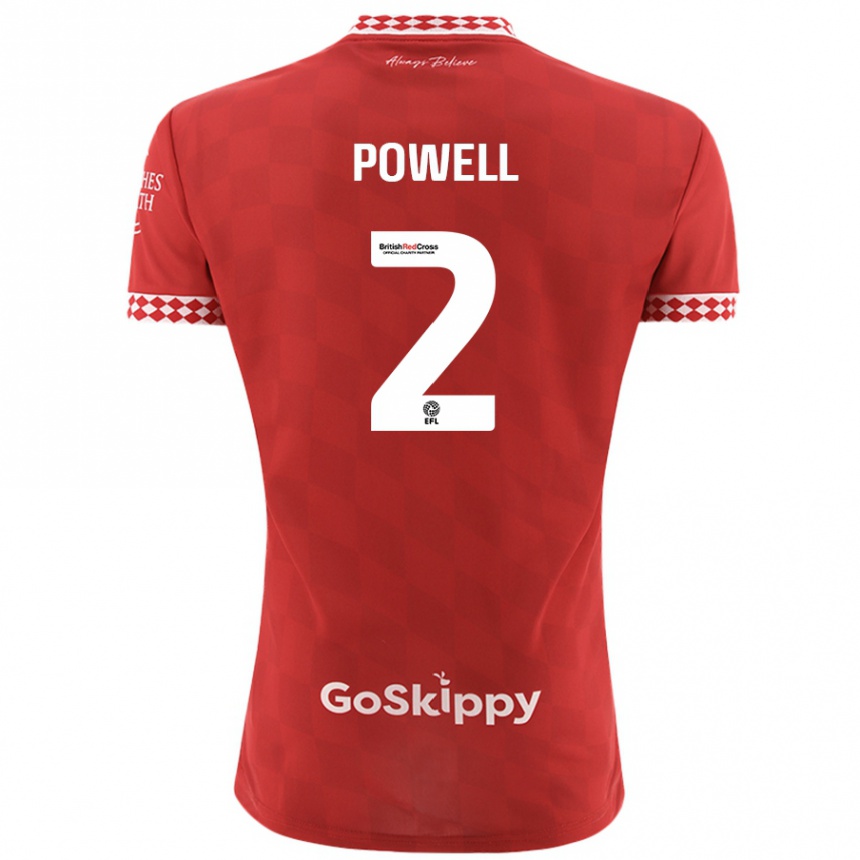 Kids Football Ella Powell #2 Red Home Jersey 2024/25 T-Shirt Uk