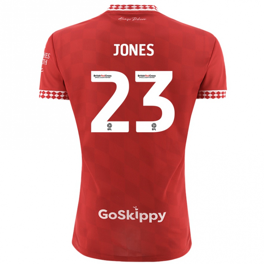 Kids Football Carrie Jones #23 Red Home Jersey 2024/25 T-Shirt Uk