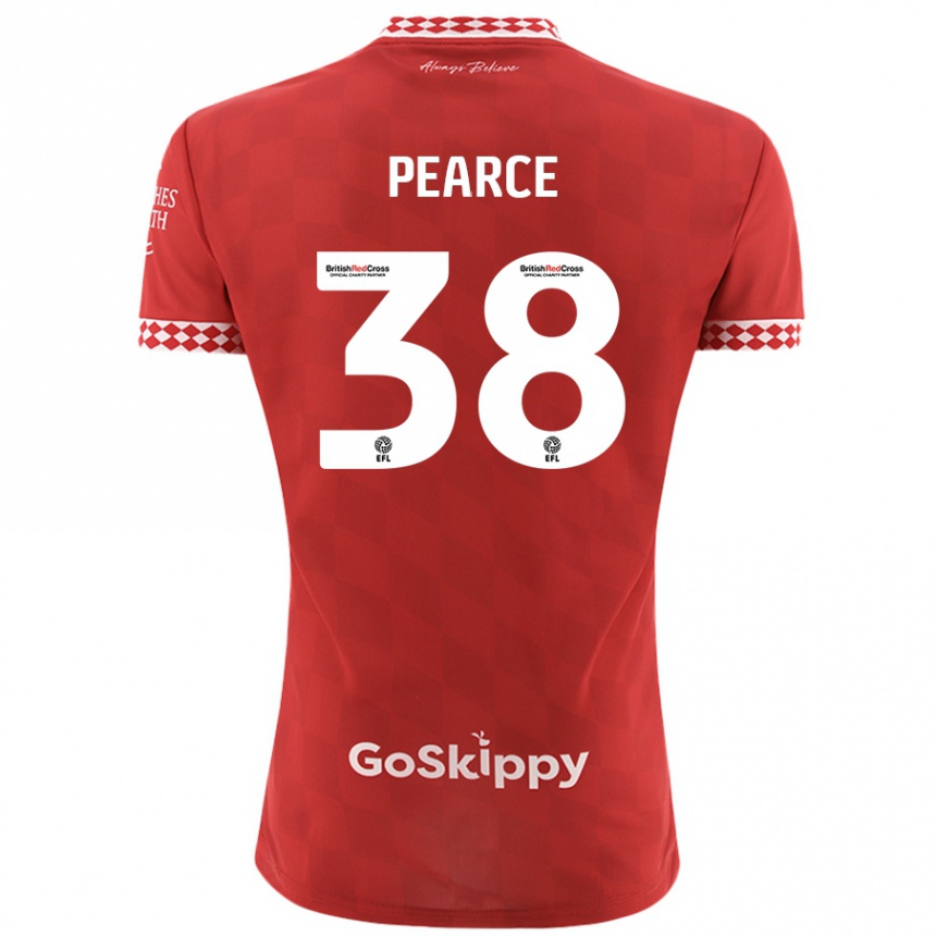 Kids Football Manon Pearce #38 Red Home Jersey 2024/25 T-Shirt Uk