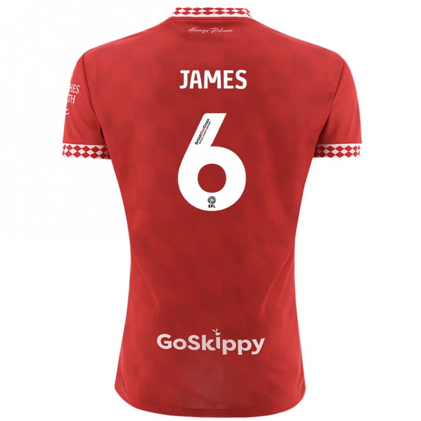 Kids Football Matty James #6 Red Home Jersey 2024/25 T-Shirt Uk