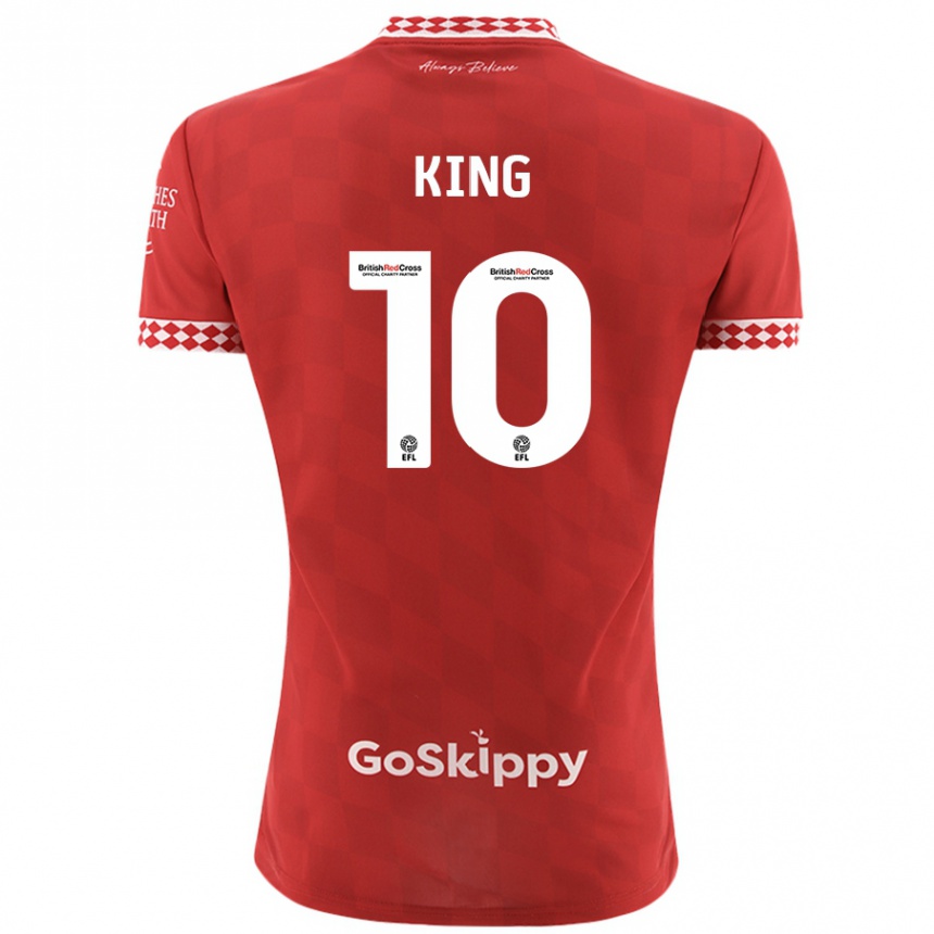 Kids Football Andy King #10 Red Home Jersey 2024/25 T-Shirt Uk