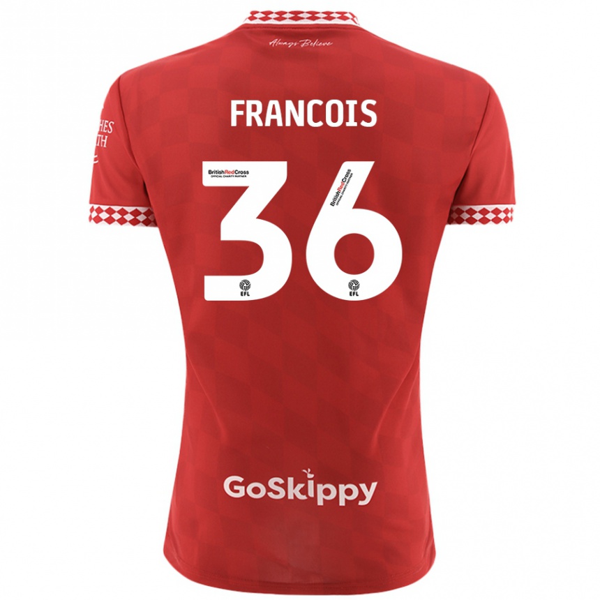 Kids Football Marlee Francois #36 Red Home Jersey 2024/25 T-Shirt Uk