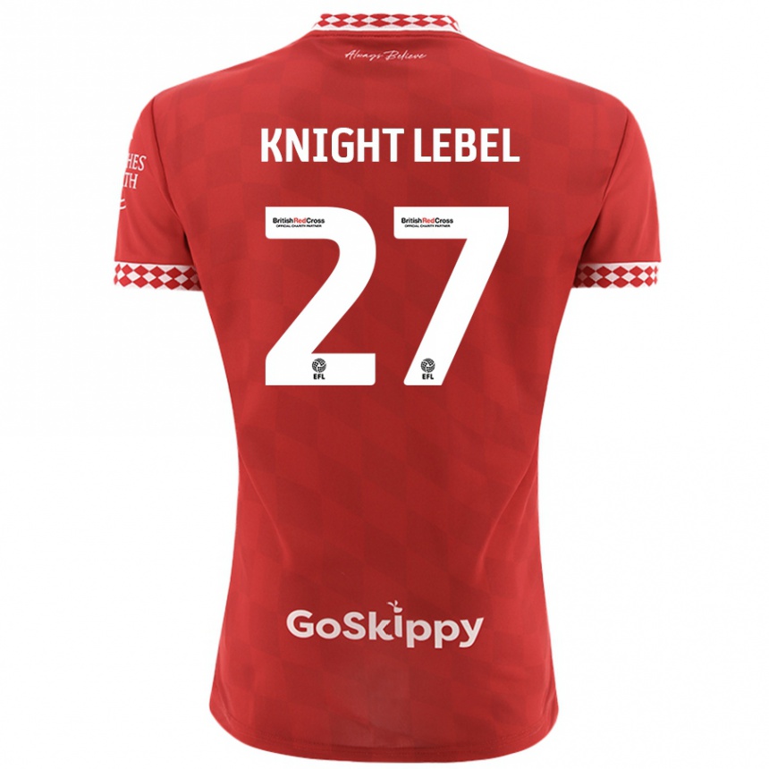 Kids Football Jamie Knight-Lebel #27 Red Home Jersey 2024/25 T-Shirt Uk