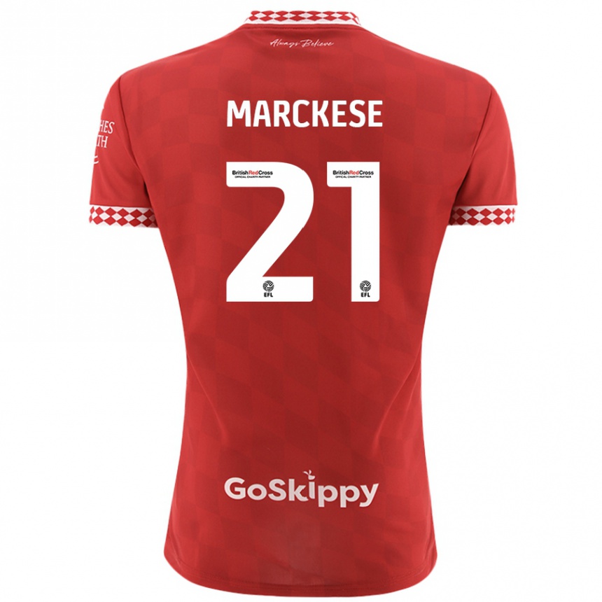 Kids Football Kaylan Marckese #21 Red Home Jersey 2024/25 T-Shirt Uk