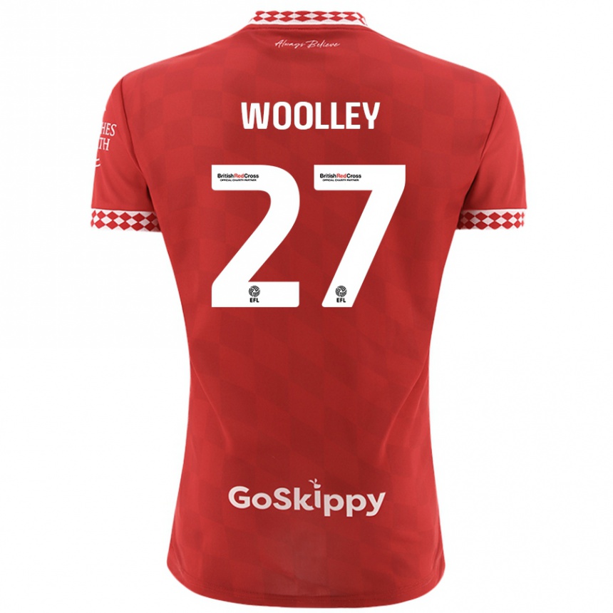 Kids Football Jesse Woolley #27 Red Home Jersey 2024/25 T-Shirt Uk