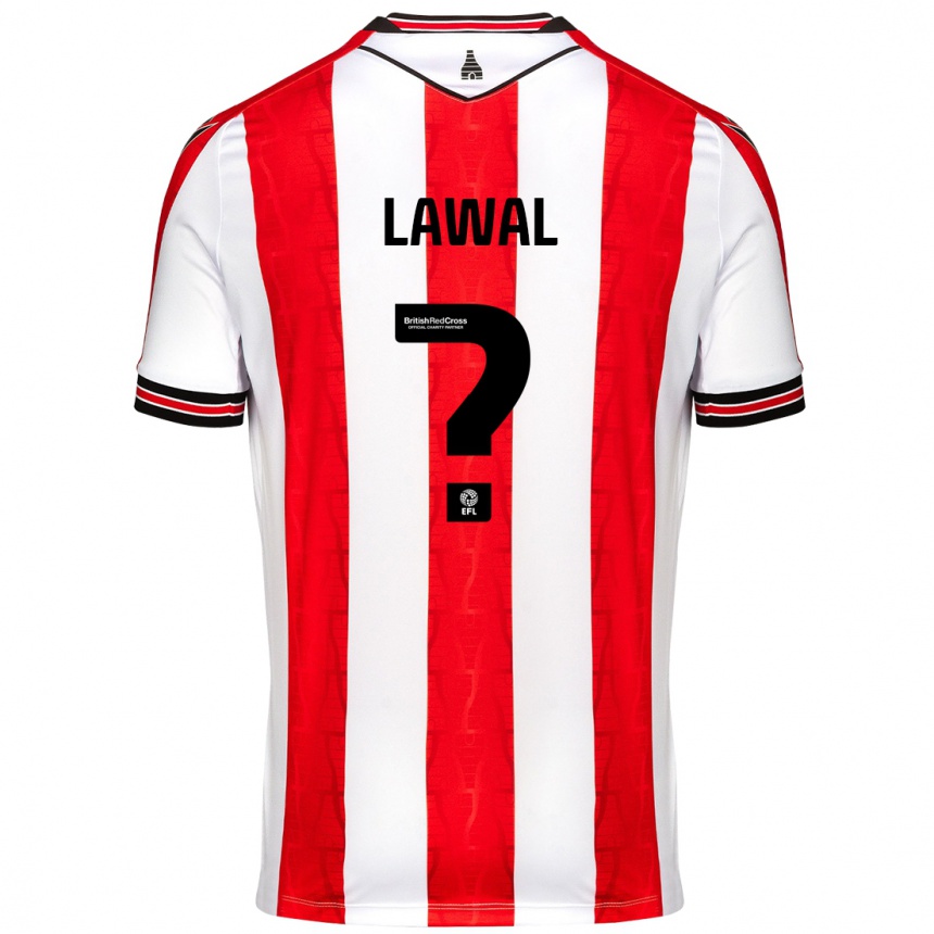 Kids Football Bosun Lawal #0 Red White Home Jersey 2024/25 T-Shirt Uk