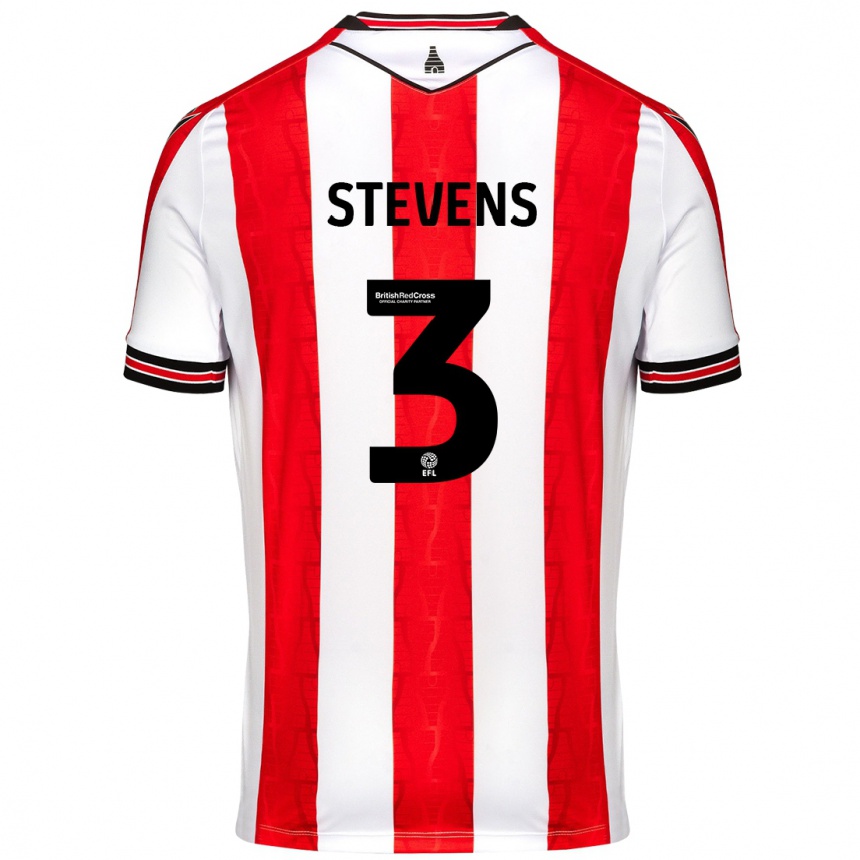 Kids Football Enda Stevens #3 Red White Home Jersey 2024/25 T-Shirt Uk