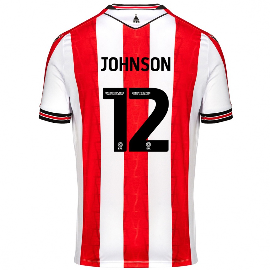 Kids Football Daniel Johnson #12 Red White Home Jersey 2024/25 T-Shirt Uk