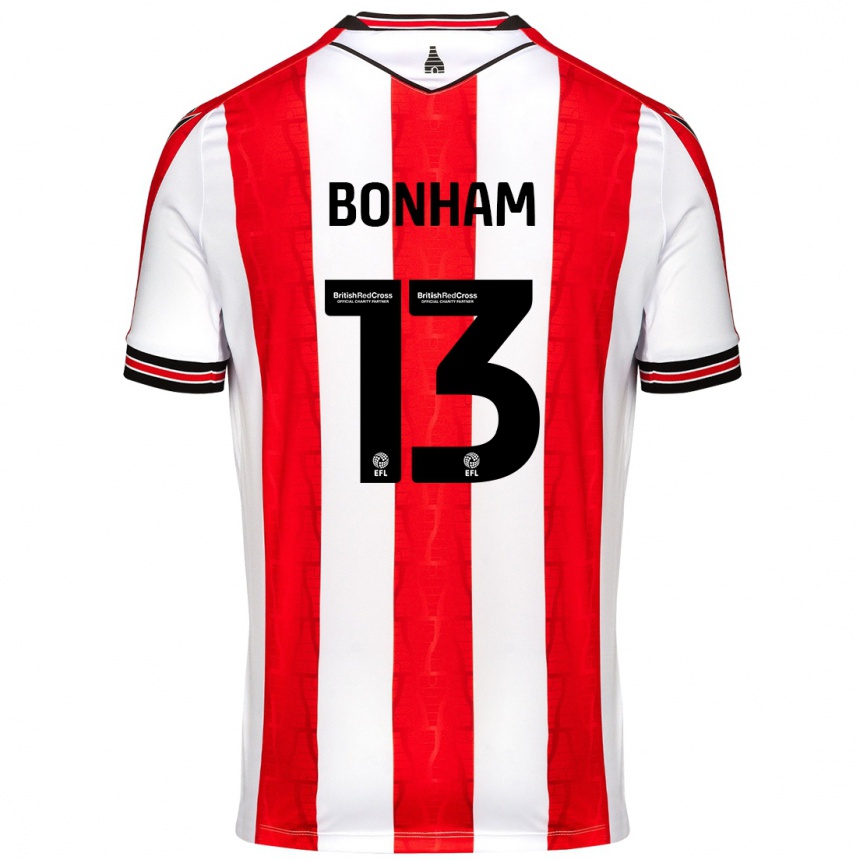 Kids Football Jack Bonham #13 Red White Home Jersey 2024/25 T-Shirt Uk