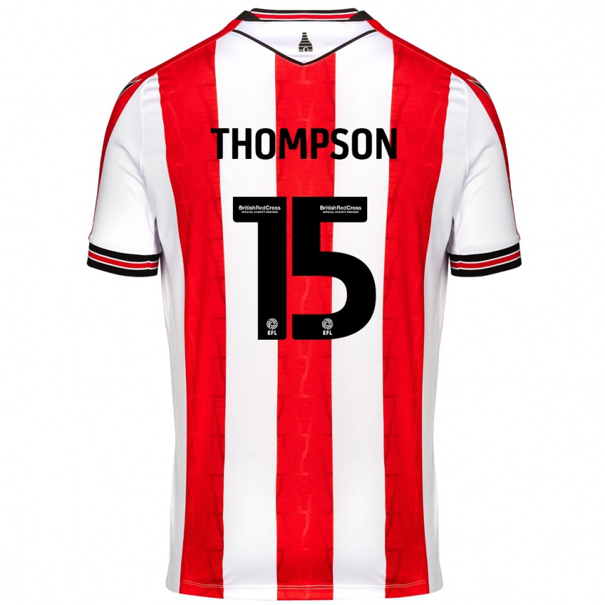 Kids Football Jordan Thompson #15 Red White Home Jersey 2024/25 T-Shirt Uk