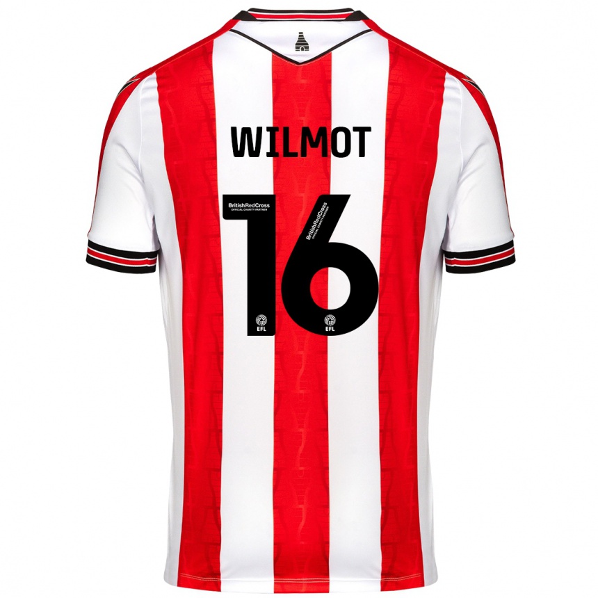 Kids Football Ben Wilmot #16 Red White Home Jersey 2024/25 T-Shirt Uk