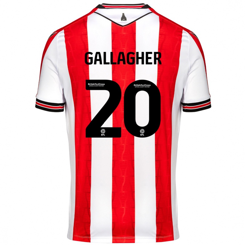 Kids Football Sam Gallagher #20 Red White Home Jersey 2024/25 T-Shirt Uk