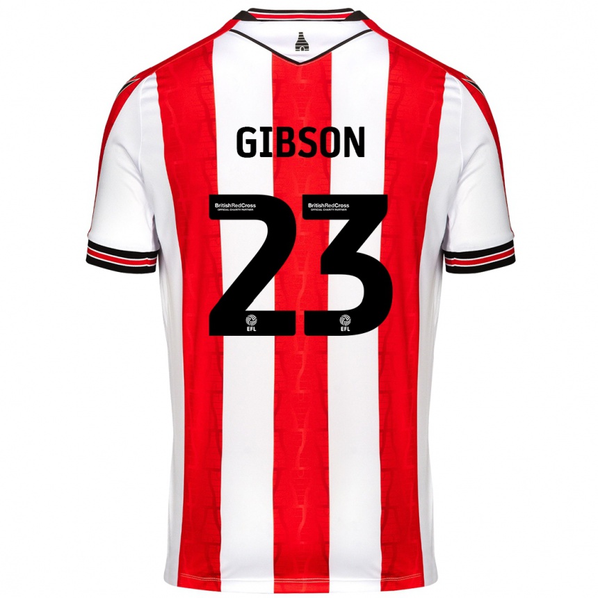 Kids Football Ben Gibson #23 Red White Home Jersey 2024/25 T-Shirt Uk