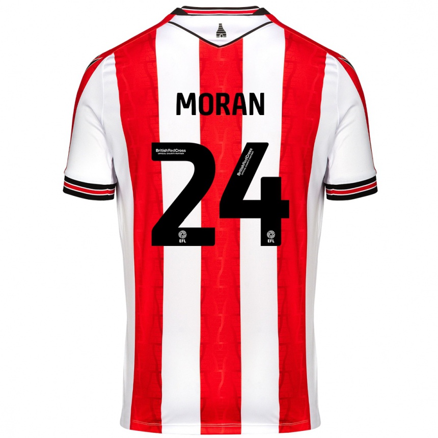 Kids Football Andrew Moran #24 Red White Home Jersey 2024/25 T-Shirt Uk