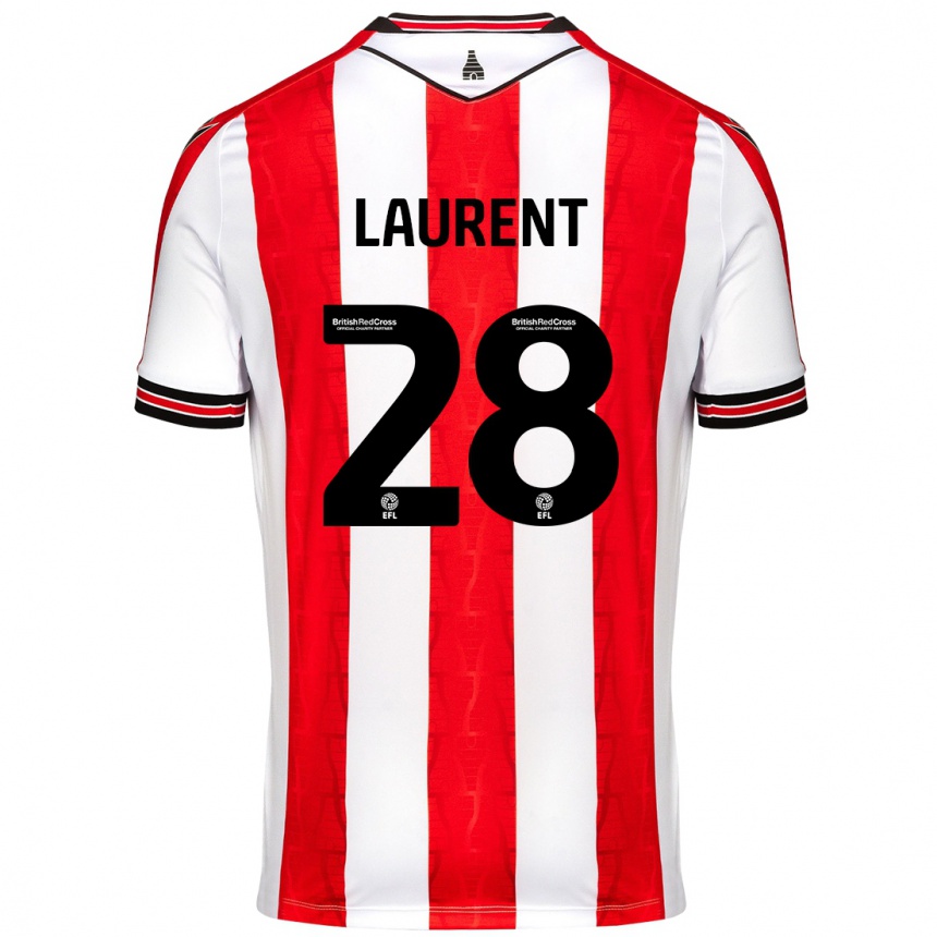 Kids Football Josh Laurent #28 Red White Home Jersey 2024/25 T-Shirt Uk