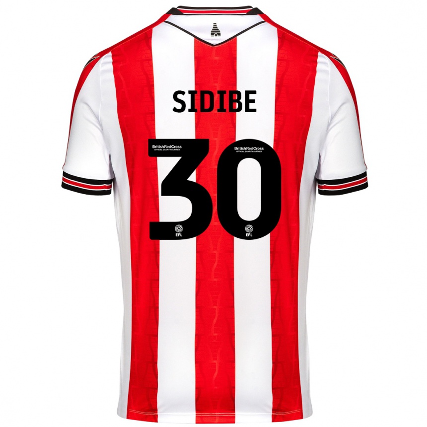 Kids Football Souleymane Sidibe #30 Red White Home Jersey 2024/25 T-Shirt Uk