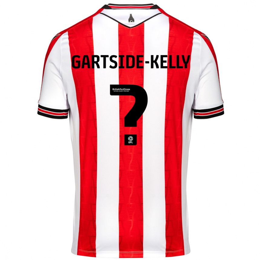 Kids Football Gabriel Gartside-Kelly #0 Red White Home Jersey 2024/25 T-Shirt Uk