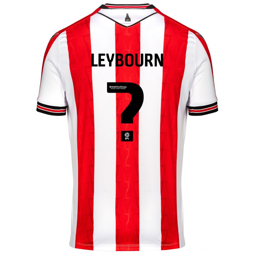 Kids Football Charlie Leybourn #0 Red White Home Jersey 2024/25 T-Shirt Uk