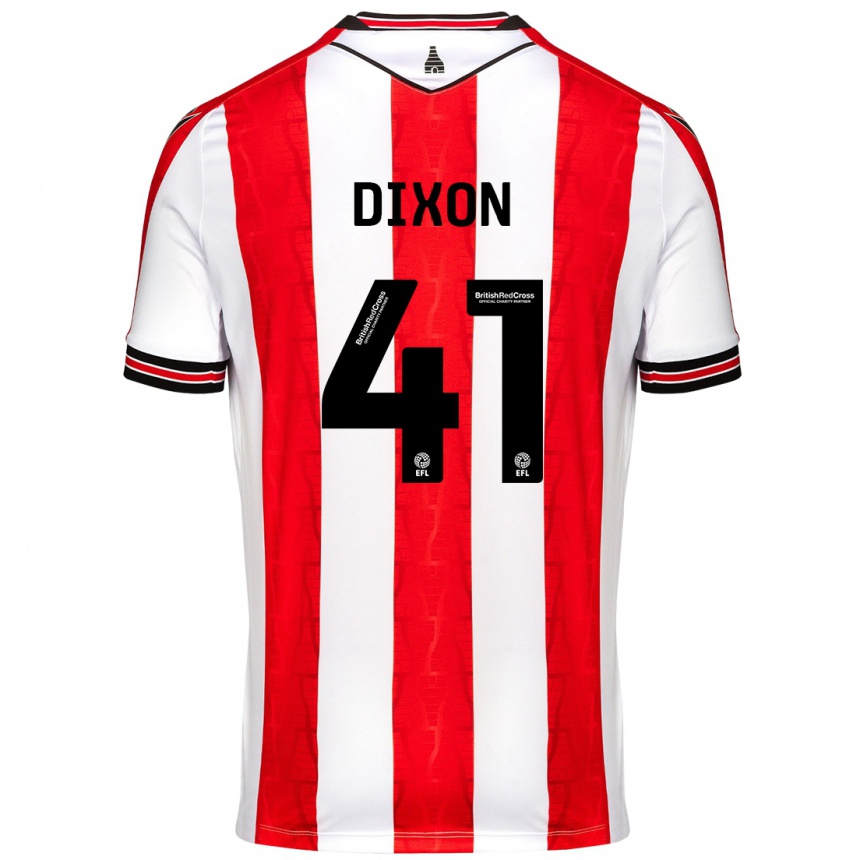 Kids Football Jaden Dixon #41 Red White Home Jersey 2024/25 T-Shirt Uk