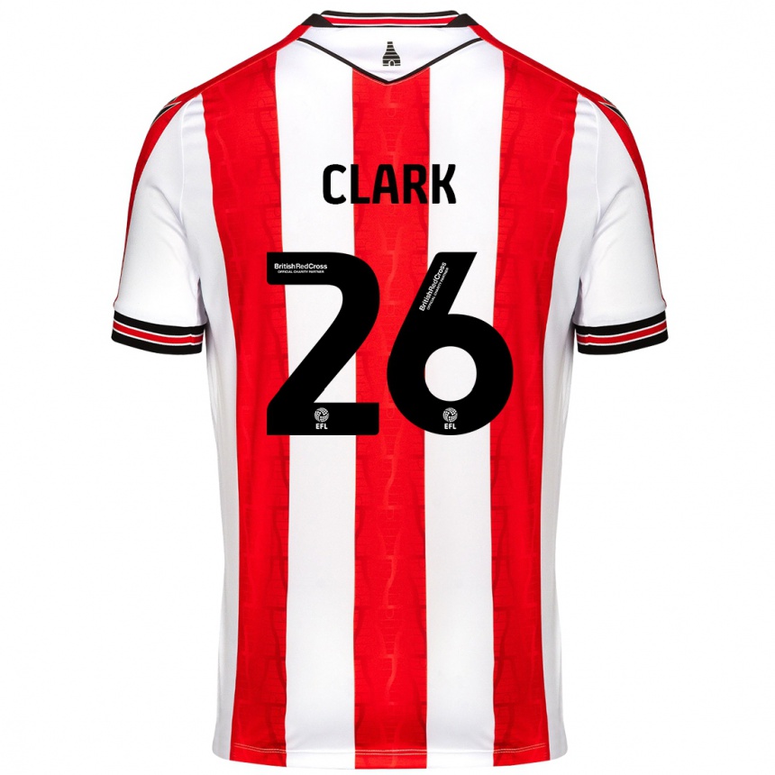 Kids Football Ciaran Clark #26 Red White Home Jersey 2024/25 T-Shirt Uk