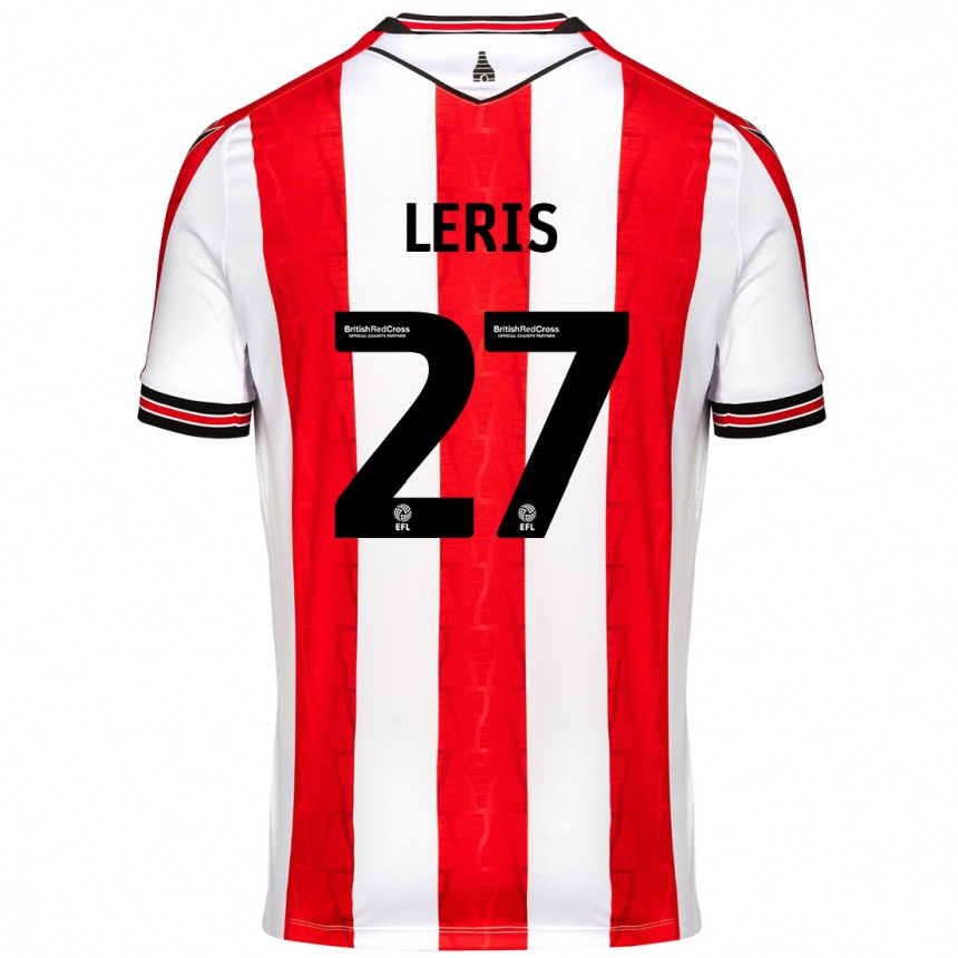 Kids Football Mehdi Léris #27 Red White Home Jersey 2024/25 T-Shirt Uk