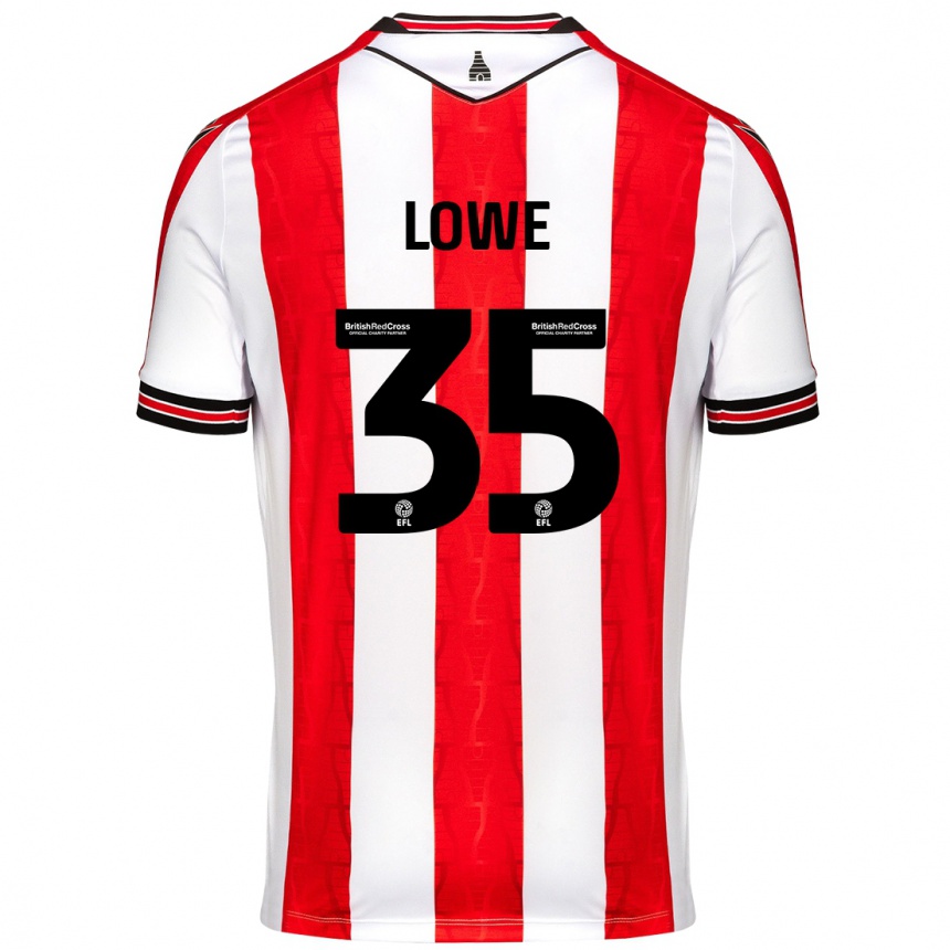 Kids Football Nathan Lowe #35 Red White Home Jersey 2024/25 T-Shirt Uk