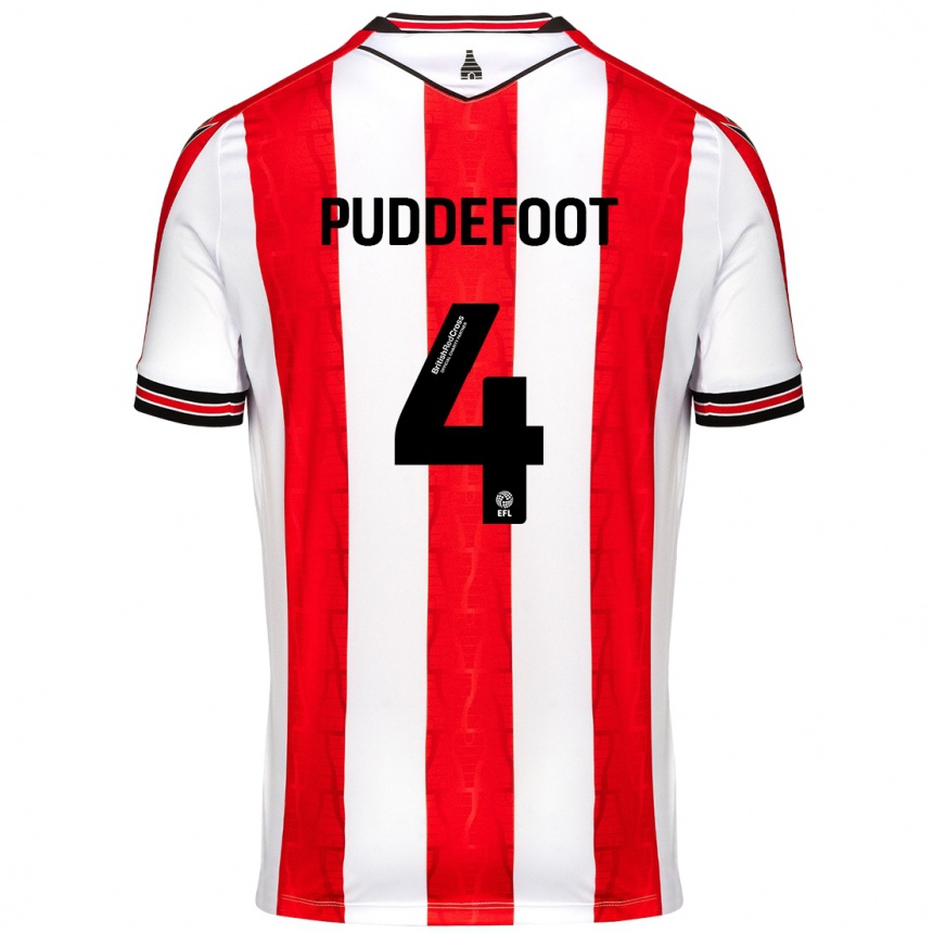 Kids Football Danielle Puddefoot #4 Red White Home Jersey 2024/25 T-Shirt Uk