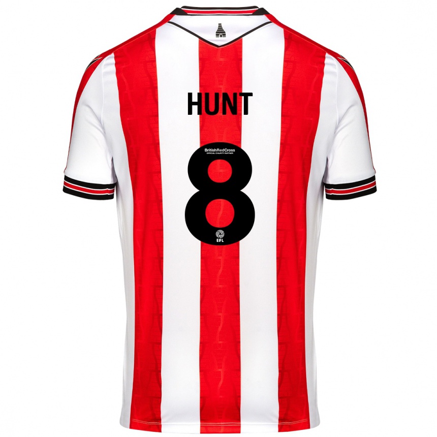 Kids Football Abby Hunt #8 Red White Home Jersey 2024/25 T-Shirt Uk