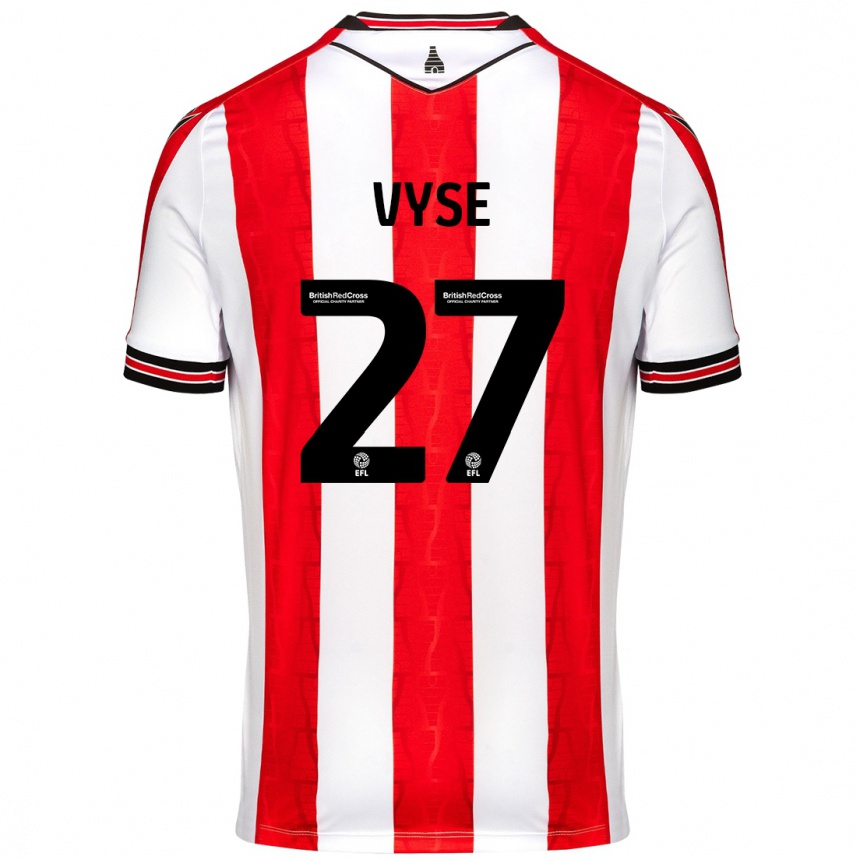 Kids Football Ryah Vyse #27 Red White Home Jersey 2024/25 T-Shirt Uk