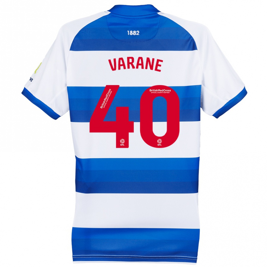 Kids Football Jonathan Varane #40 White Blue Home Jersey 2024/25 T-Shirt Uk