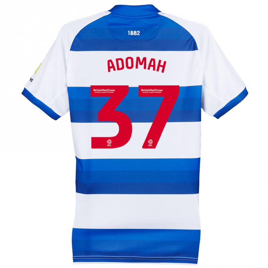 Kids Football Albert Adomah #37 White Blue Home Jersey 2024/25 T-Shirt Uk