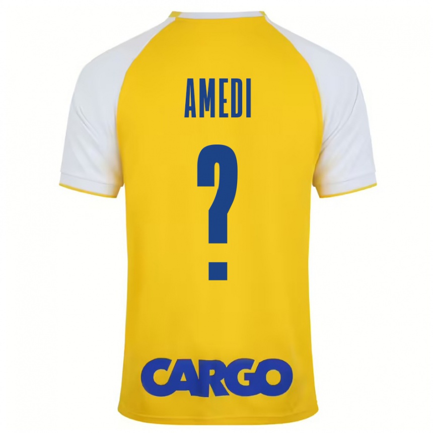 Kids Football Roei Amedi #0 Yellow White Home Jersey 2024/25 T-Shirt Uk