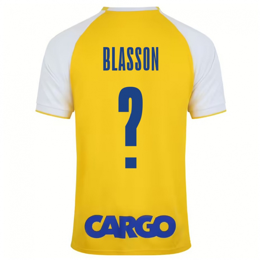 Kids Football Ariel Blasson #0 Yellow White Home Jersey 2024/25 T-Shirt Uk